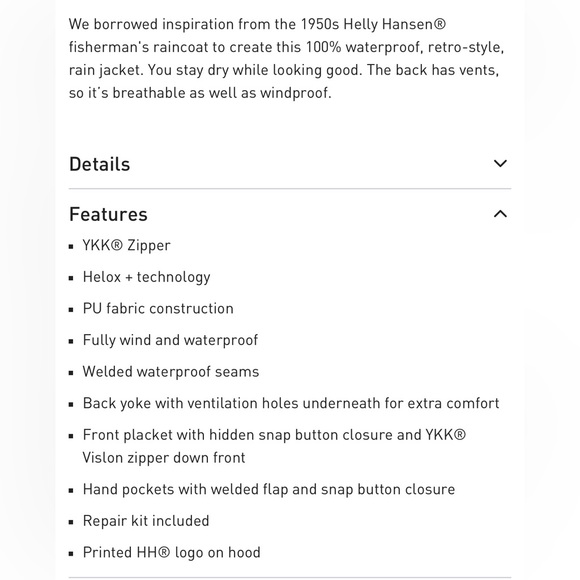 Helly Hansen Waterproof Raincoat - Picture 7 of 7